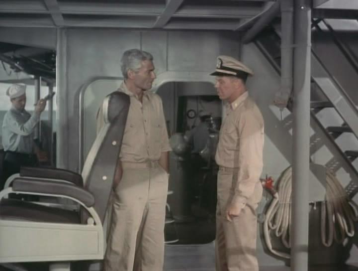 Кадр из фильма Очистить территорию / Away All Boats (1956)