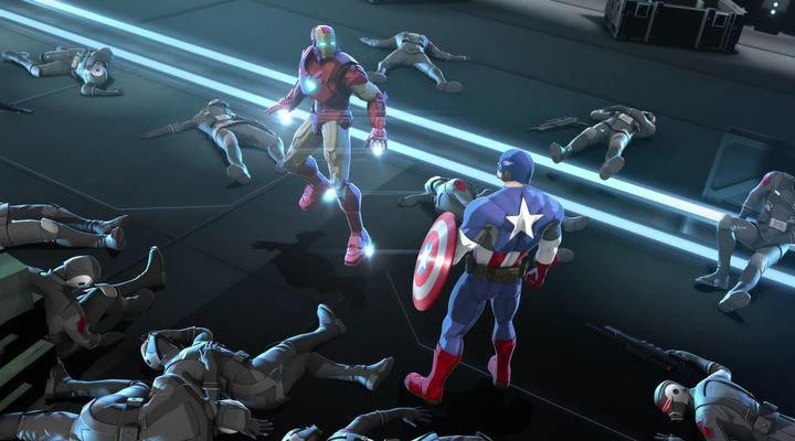 Кадр из фильма Железный человек и Капитан Америка: Союз героев / Iron Man and Captain America: Heroes United (2014)
