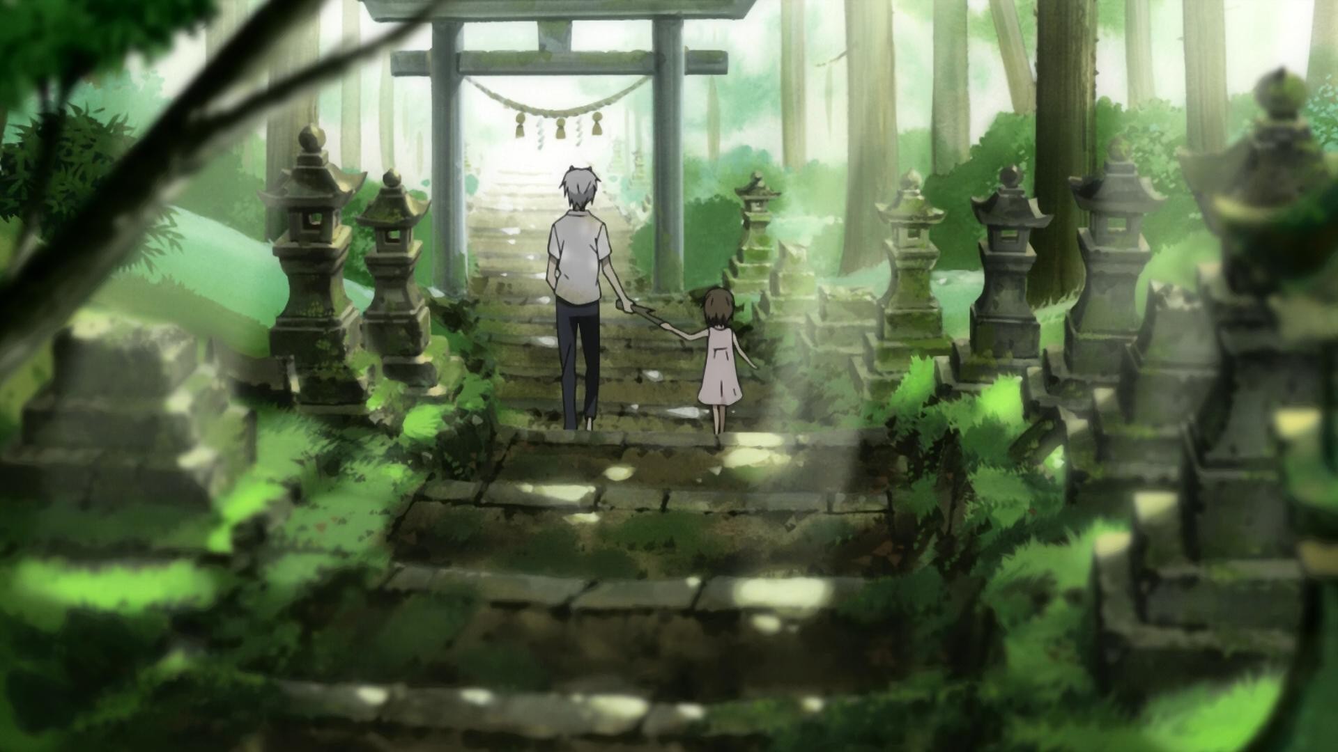 Кадр из фильма В лес, где мерцают светлячки / Hotarubi no mori e (2011)